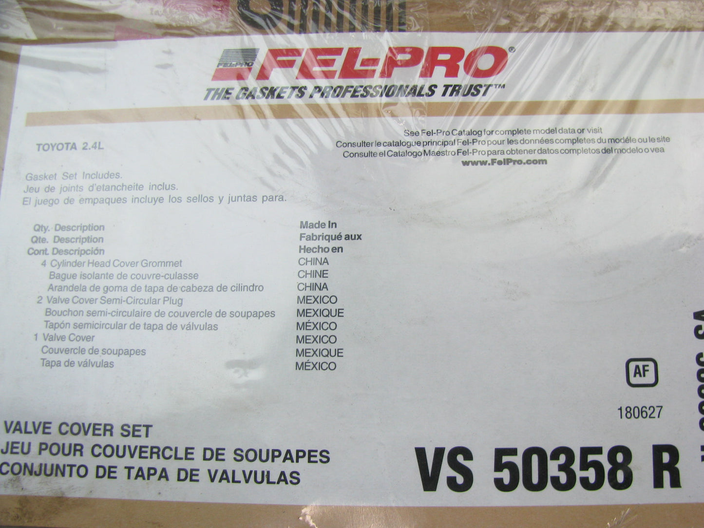 Fel-pro VS50358R Engine Valve Cover Gasket  For 1985-1995 Toyota 2.4L L4