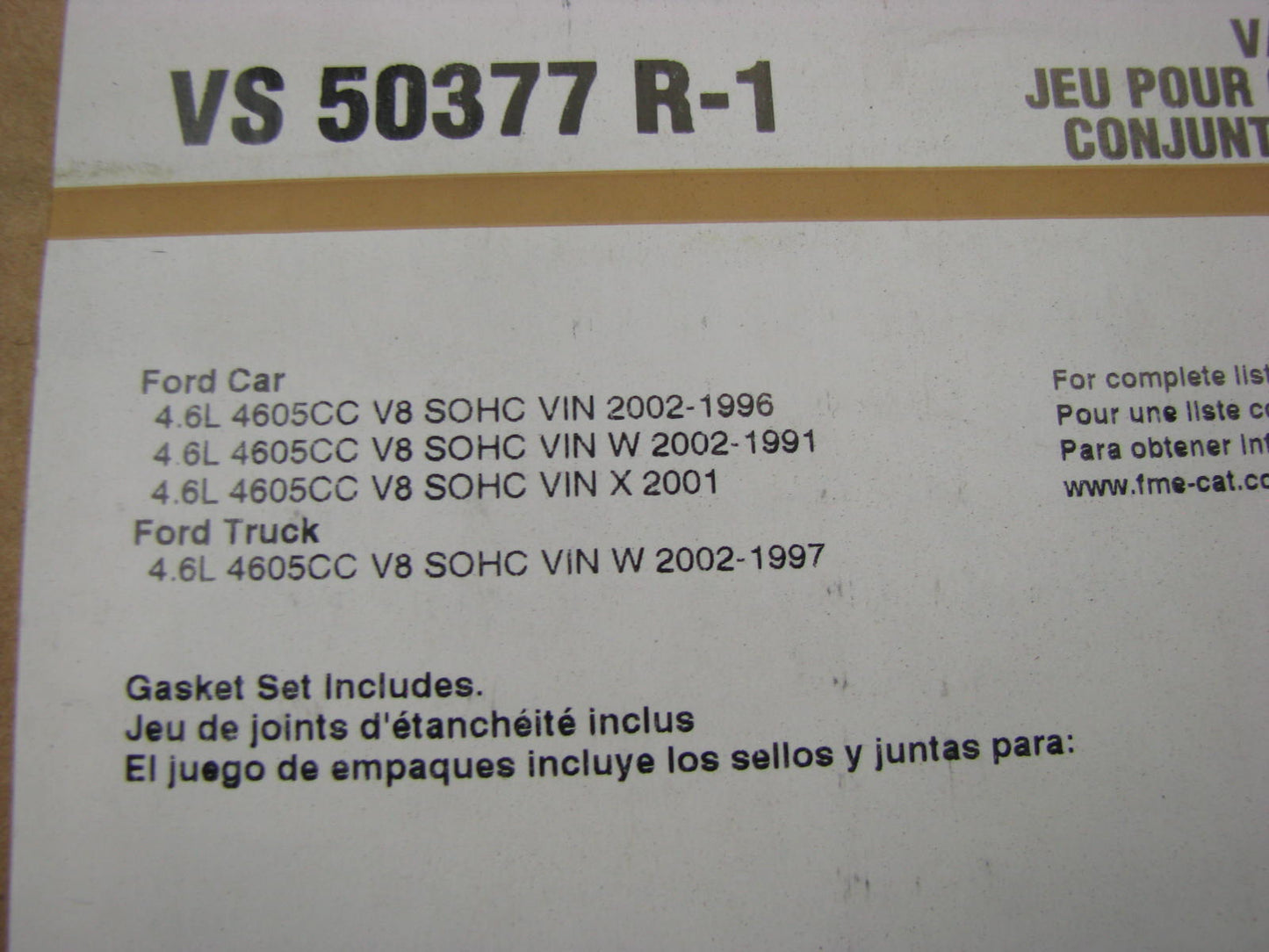Fel-pro VS50377R-1 Engine Valve Cover Gasket Set For 1991-2002 Ford 4.6L V8