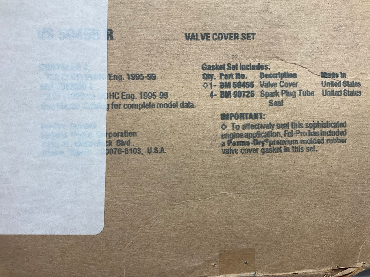 Fel-Pro VS50455R Valve Cover Gasket Set For 1995-1999 Chrysler 2.0L