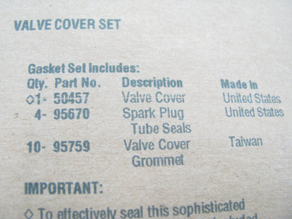 Fel-pro VS50457R Engine Valve Cover Set For 1996-1999 Plymouth 2.0L I4