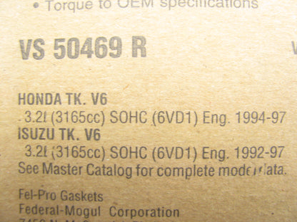 Fel-Pro VS50469R Valve Cover Gasket Set 1992-97 Isuzu 94-97 Honda 3.2L V6