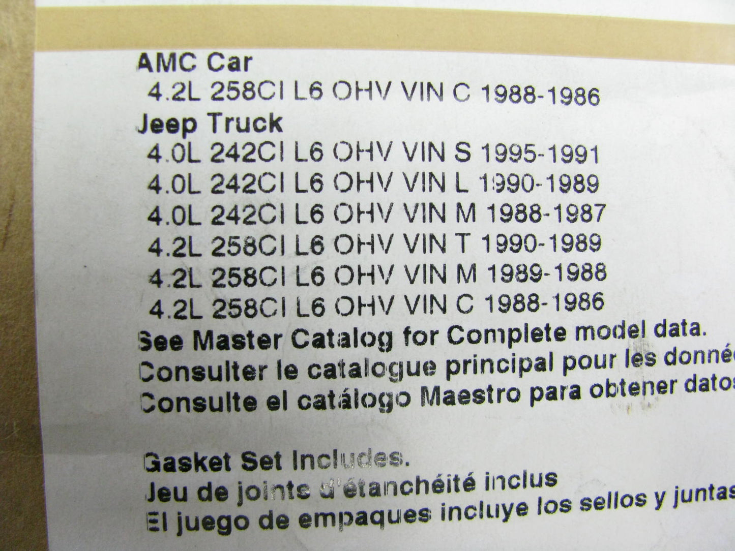 Fel-pro VS50522T Engine Valve Cover Gasket Set For 1986-1995 Jeep AMC 4.2L I6