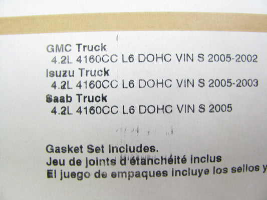 Fel-pro VS50584R Valve Cover Gasket Set For 2002-2005 GM Isuzu 4.2L-L6