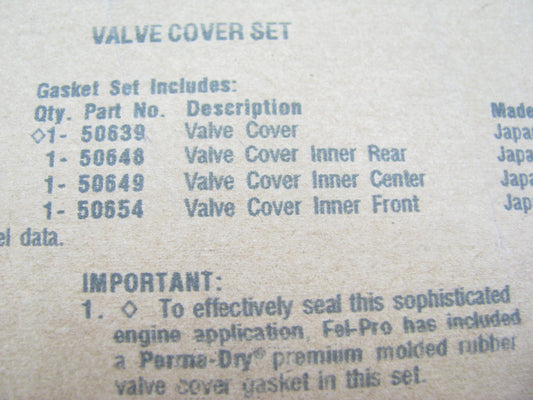Fel-pro VS50639R Engine Valve Cover Gasket 2003-2013 FORD 2.0L 2.3L I4