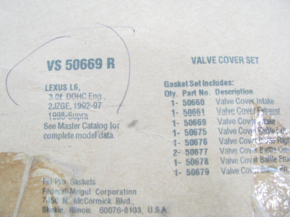 Fel-pro VS50669R Engine Valve Cover Gasket Set - 1992-1998 Lexus Toyota 3.0L