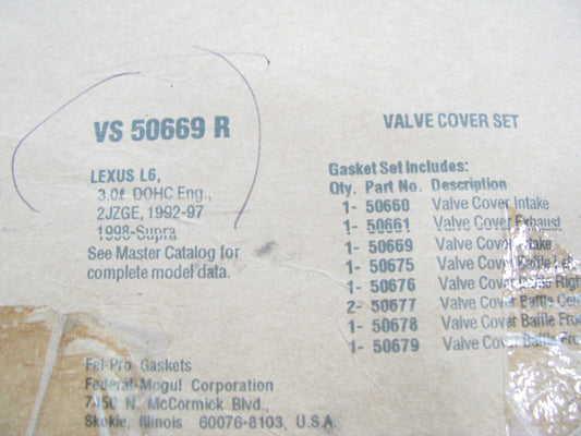 Fel-pro VS50669R Engine Valve Cover Gasket Set - 1992-1998 Lexus Toyota 3.0L
