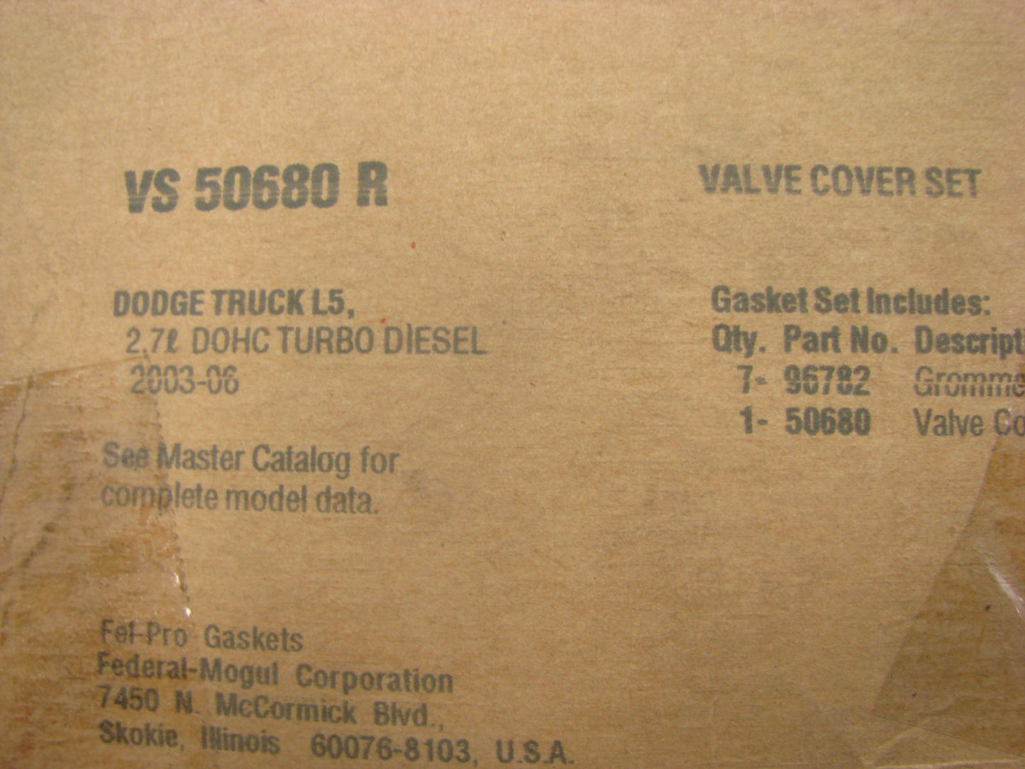 Fel-Pro VS50680R Valve Cover Gasket Set For 02-06 Freightliner 2.7L I5 DIESEL