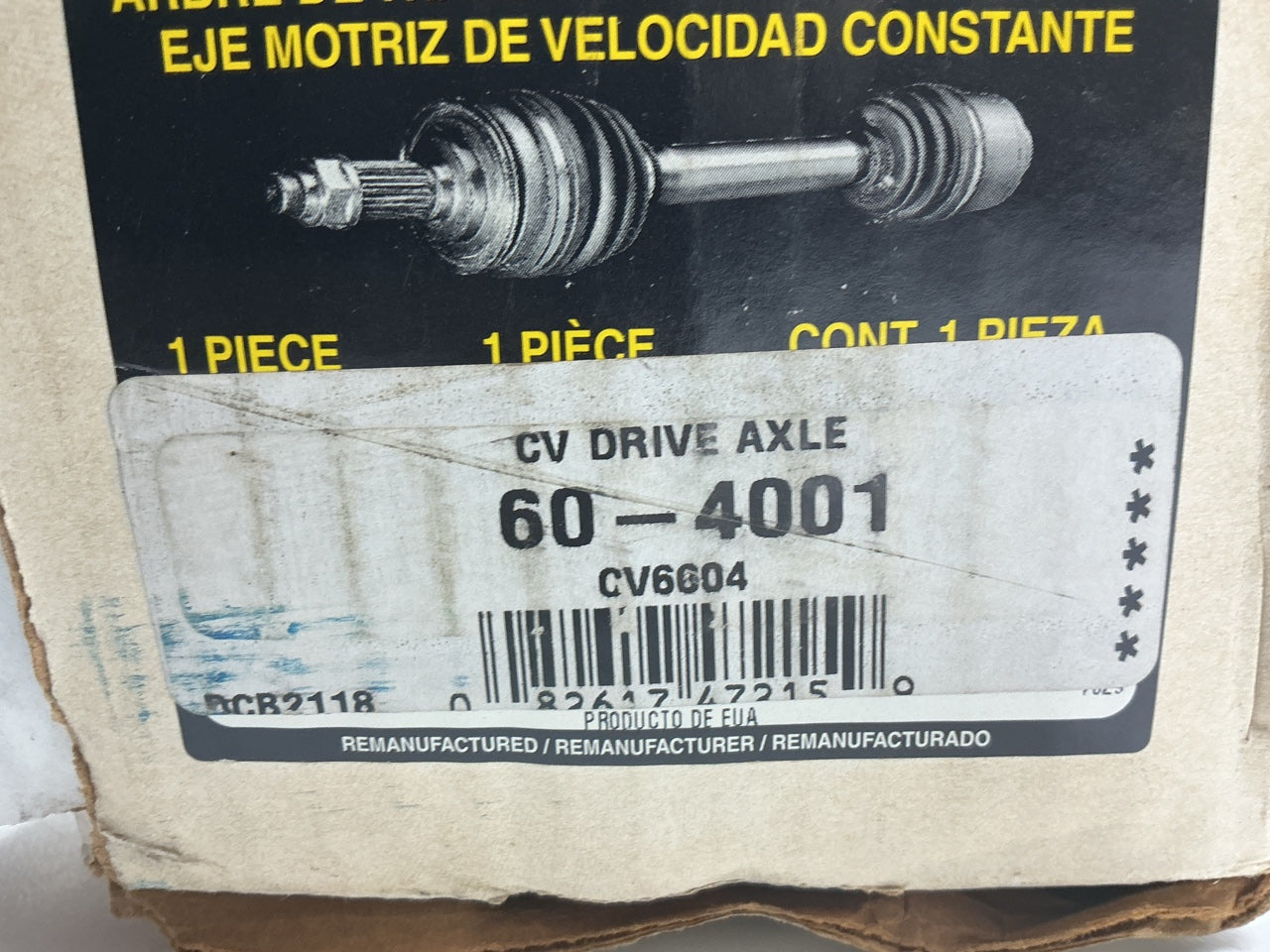 REMAN. Fenco CV6604 Front Left CV Axle For 1986-1989 Honda Accord AUTO TRANS