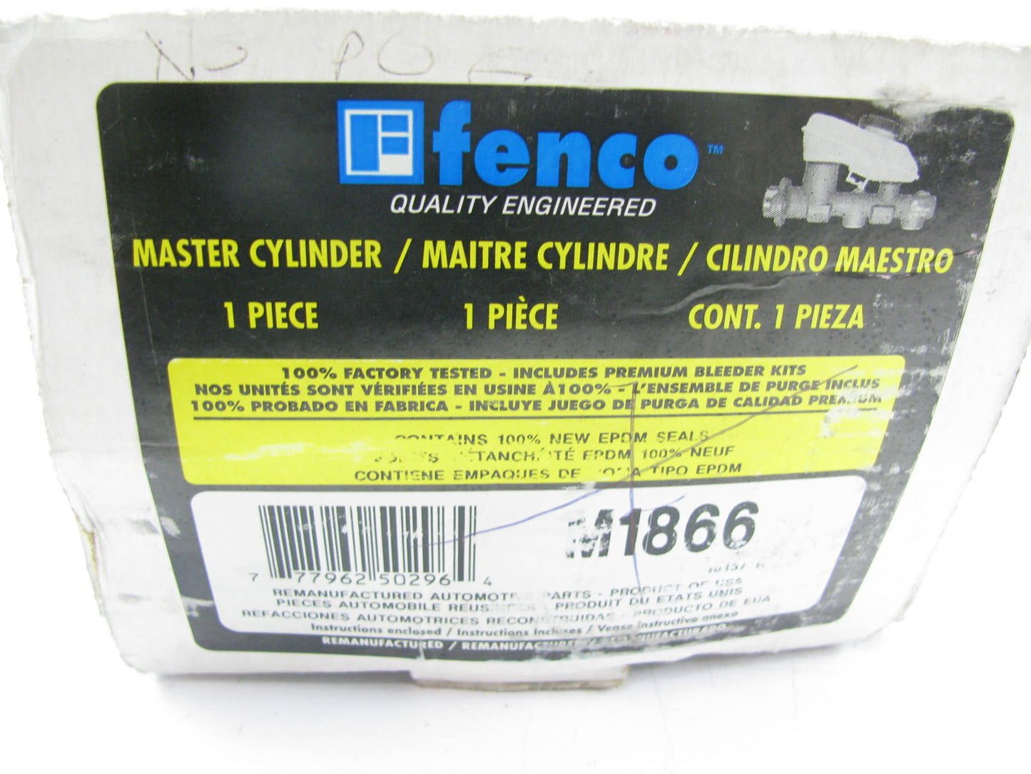 Fenco M1866 Reman Brake Master Cylinder With Reservoir