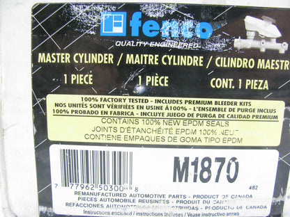 Fenco M1870 Reman Brake Master Cylinder W/O Reservoir