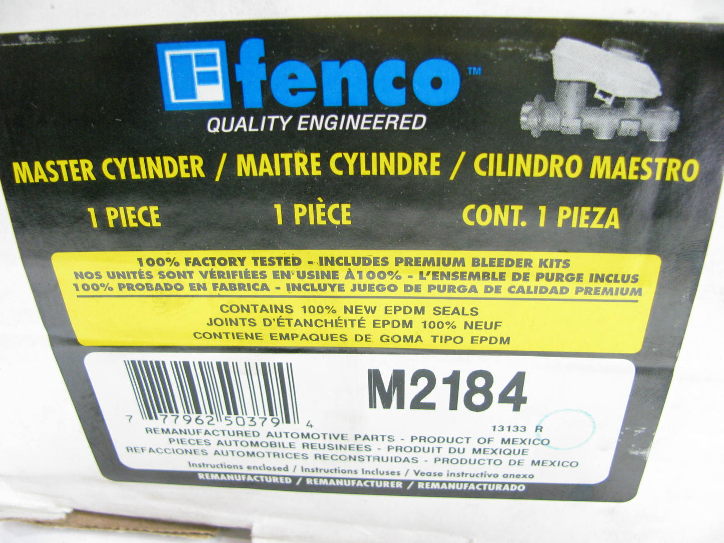 Fenco M2184 Reman Brake Master Cylinder With Reservoir