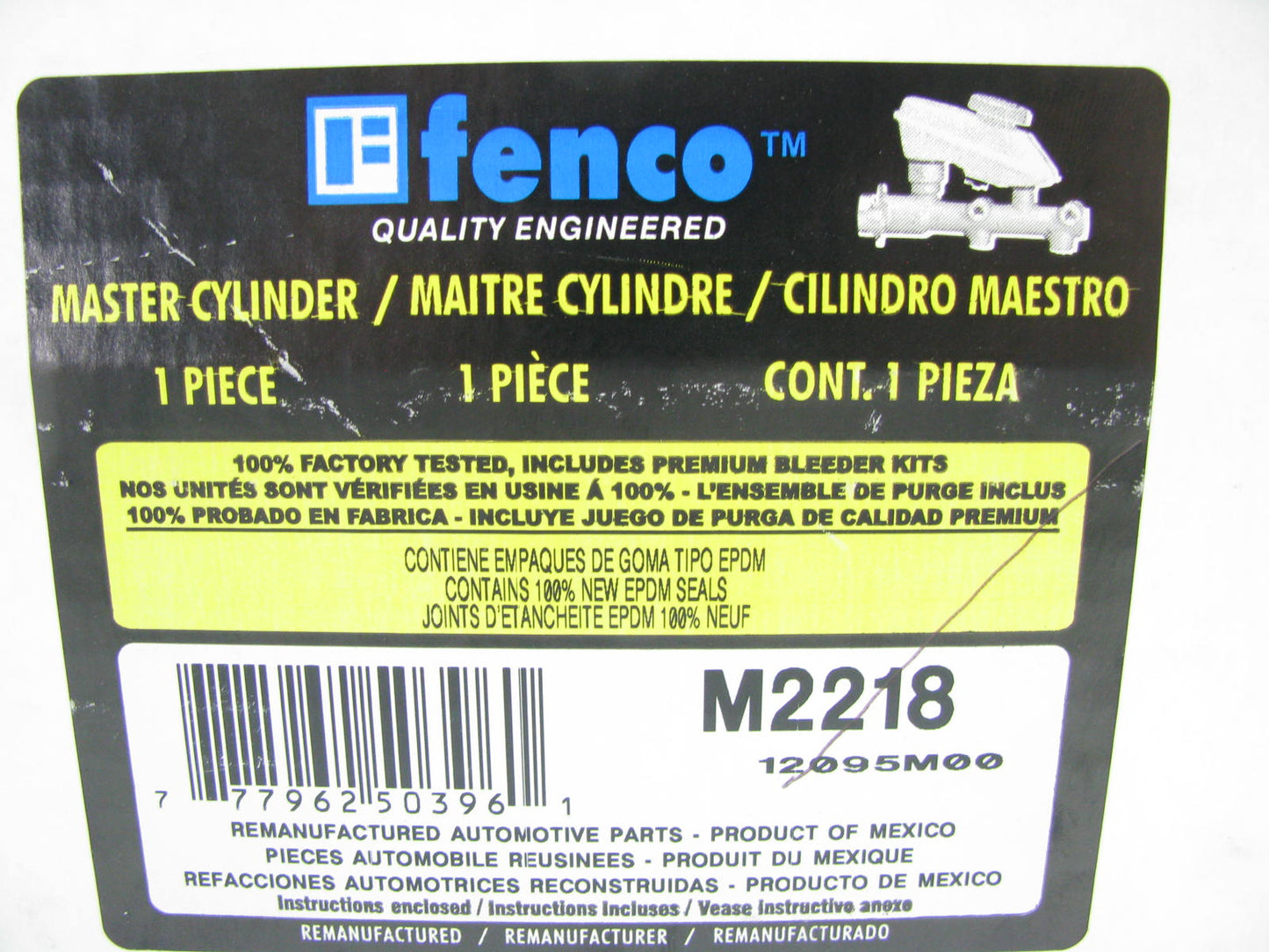 Fenco M2218 Reman Brake Master Cylinder With Reservoir