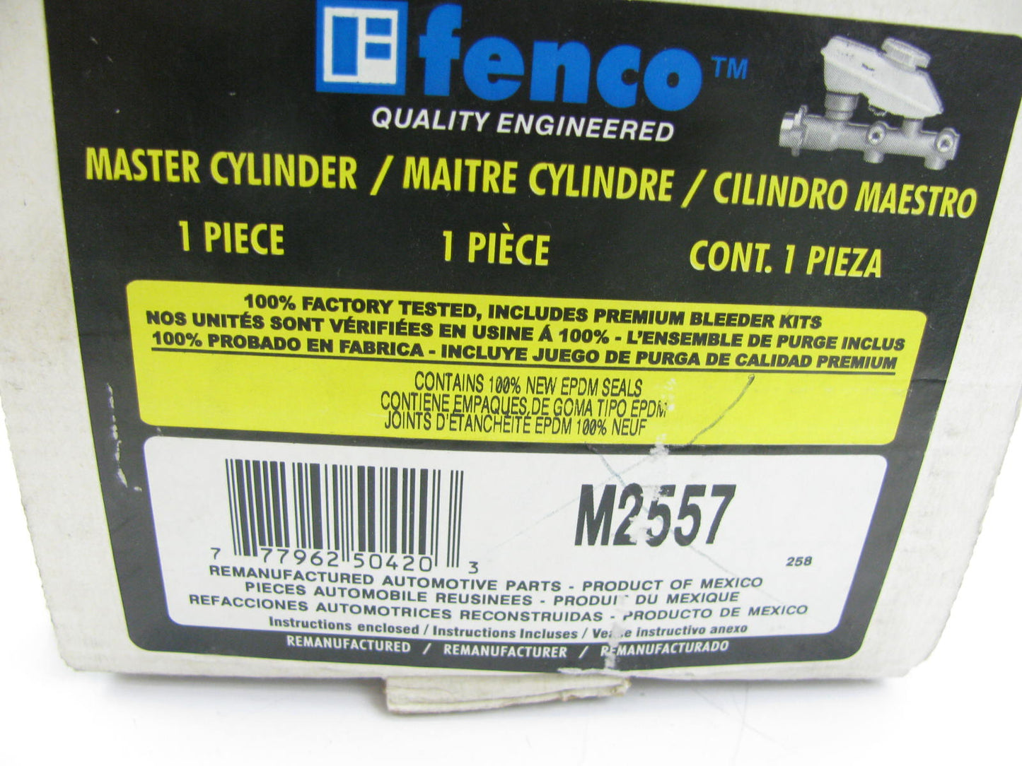 Fenco M2557 Reman Brake Master Cylinder W/O Reservoir