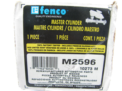 REMAN Fenco M2596 Brake Master Cylinder W/ O Reservoir