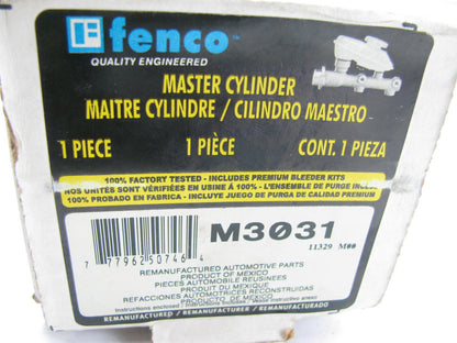 Fenco M3031 Reman Brake Master Cylinder W/O Reservoir