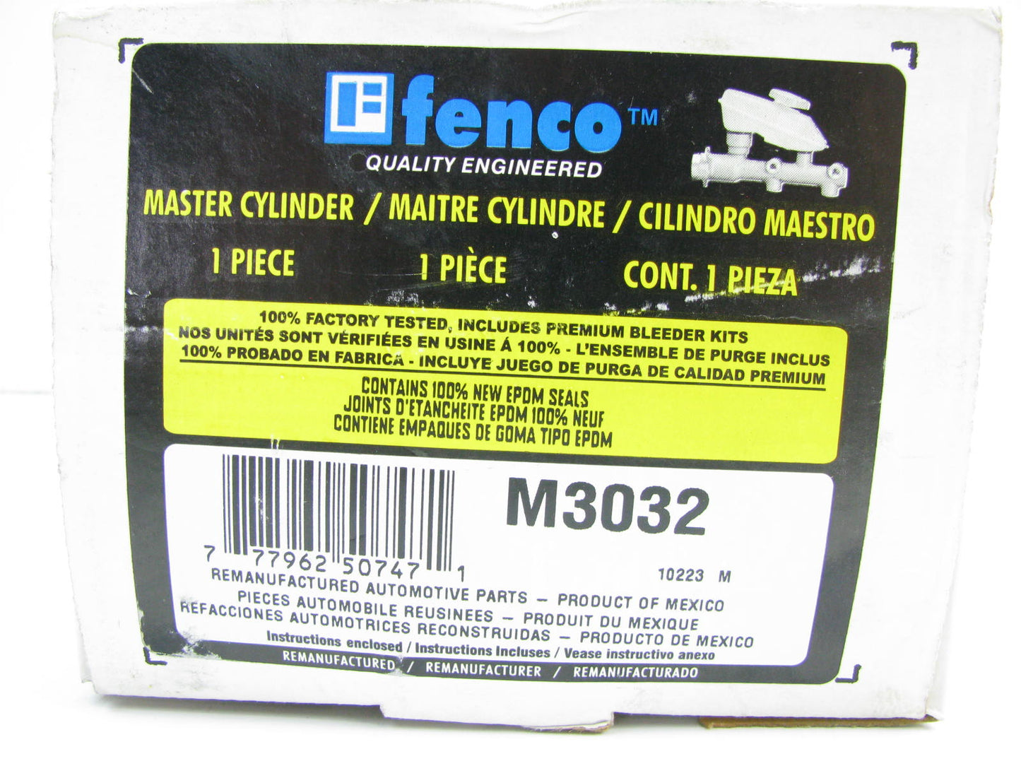 Fenco M3032 Reman Brake Master Cylinder W/O Reservoir