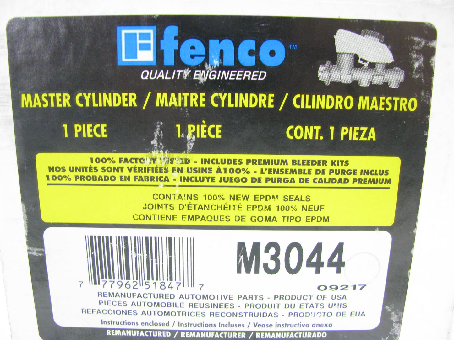 Fenco M3044 Reman Brake Master Cylinder 1995-96 Ford Contour & Mercury Mystique