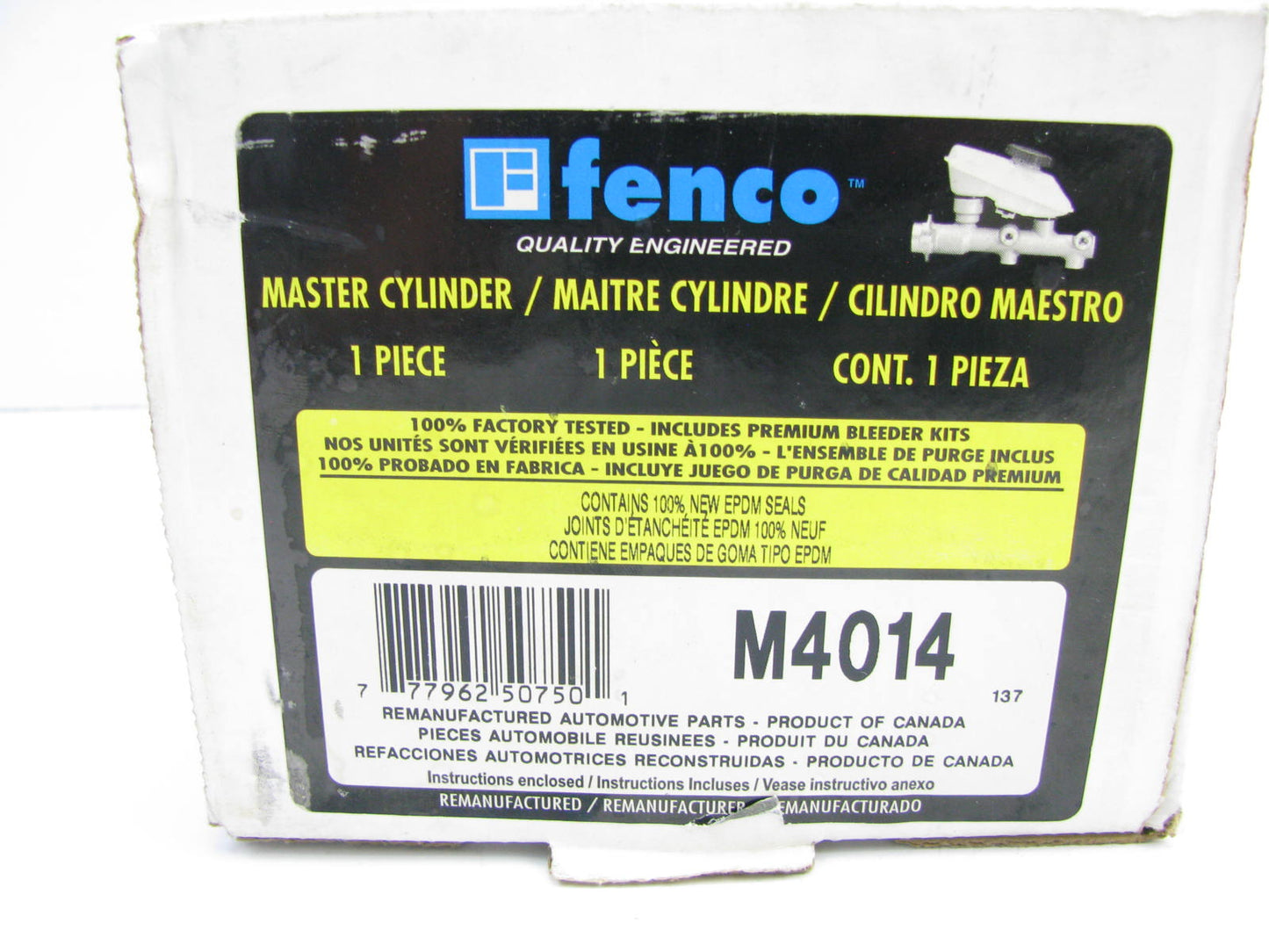 Fenco M4014 Reman Brake Master Cylinder W/O Reservoir