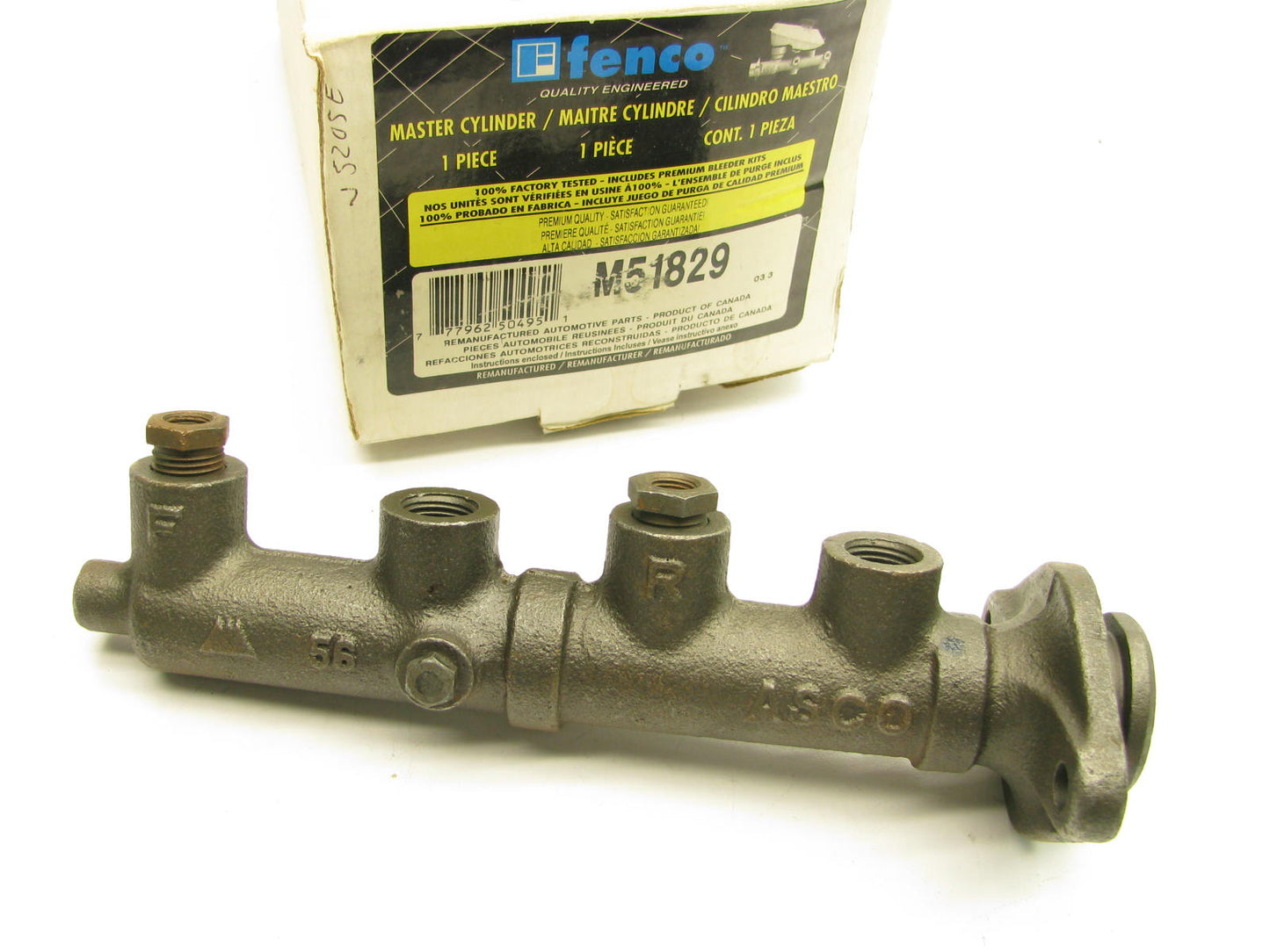 Fenco M51829 Reman Brake Master Cylinder W/O Reservoir