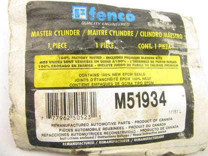 REMAN Fenco M51934 Brake Master Cylinder W/ Reservoir