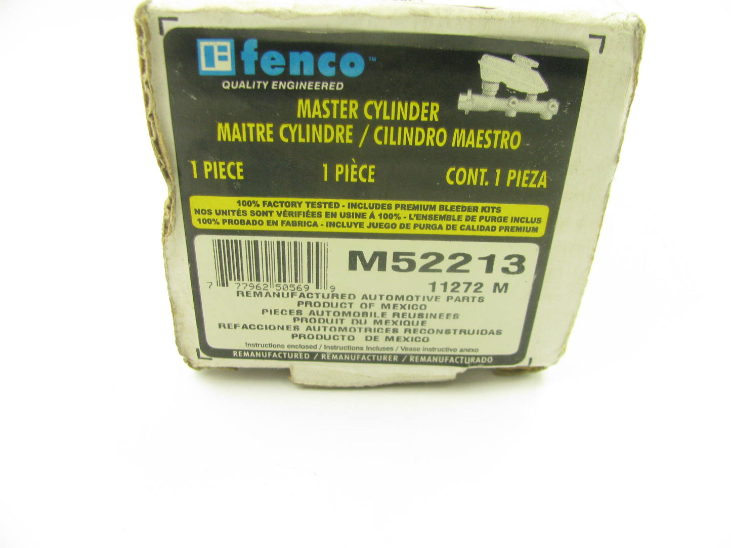 Fenco M52213 Reman Brake Master Cylinder W/O Reservoir