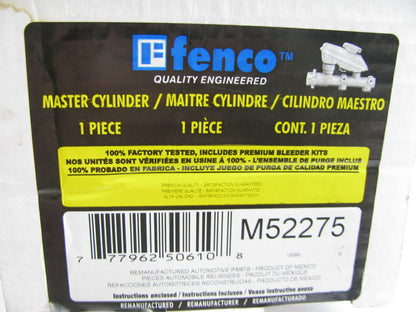Fenco M52275 Reman Brake Master Cylinder With Reservoir