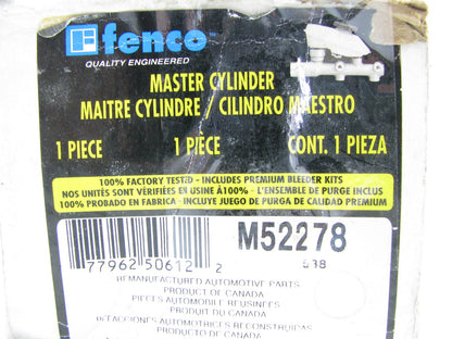 REMAN. Fenco M52278 Brake Master Cylinder For 1988-1990 Nissan Pathfinder