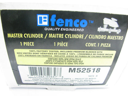 Fenco M52518 Reman Brake Master Cylinder W/O Reservoir