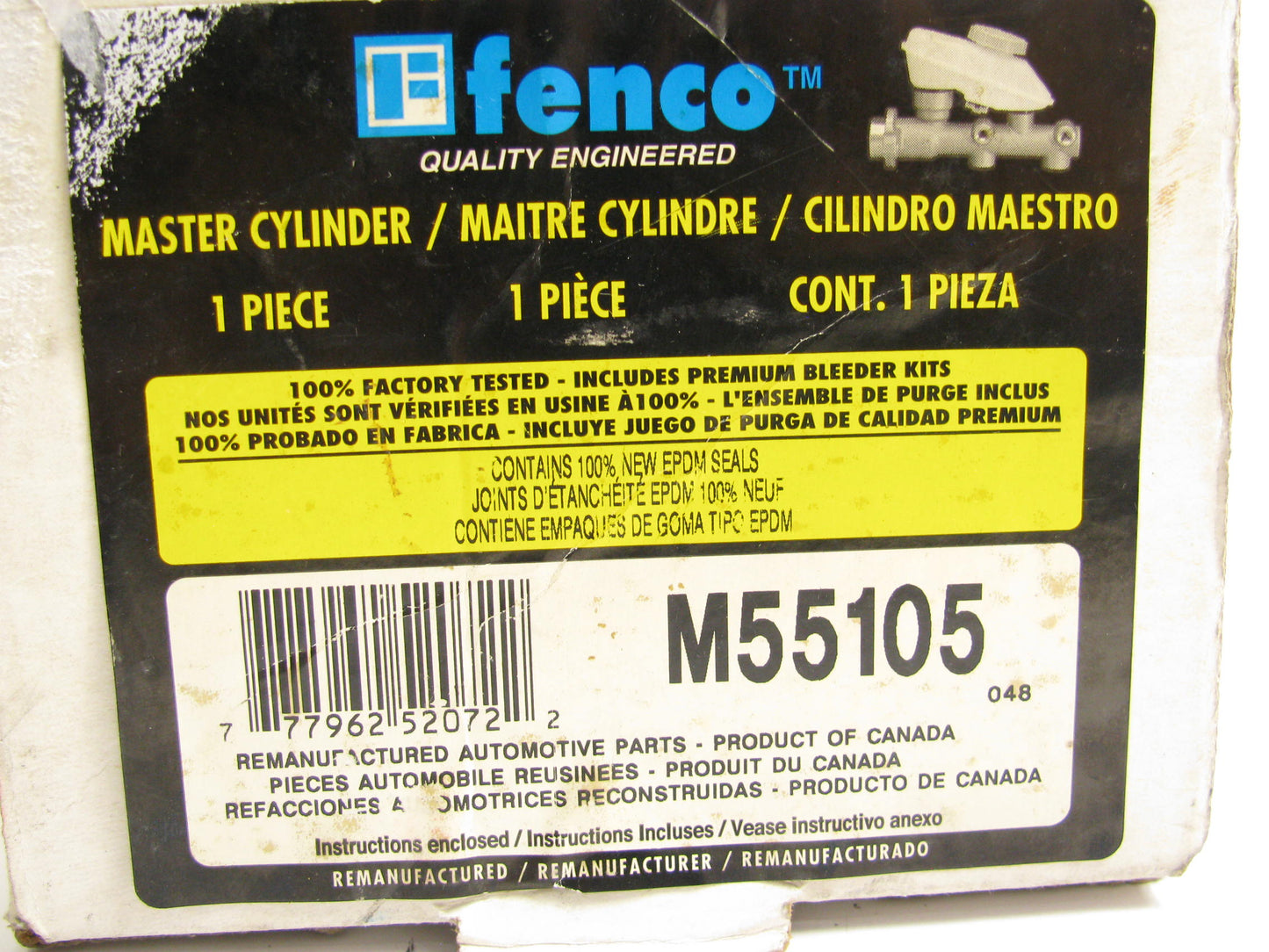 REMAN Fenco M55105 Brake Master Cylinder W/O Reservoir