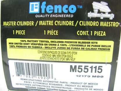 Fenco M55115 Reman Brake Master Cylinder W/O Reservoir 2000-2008 Ford Focus