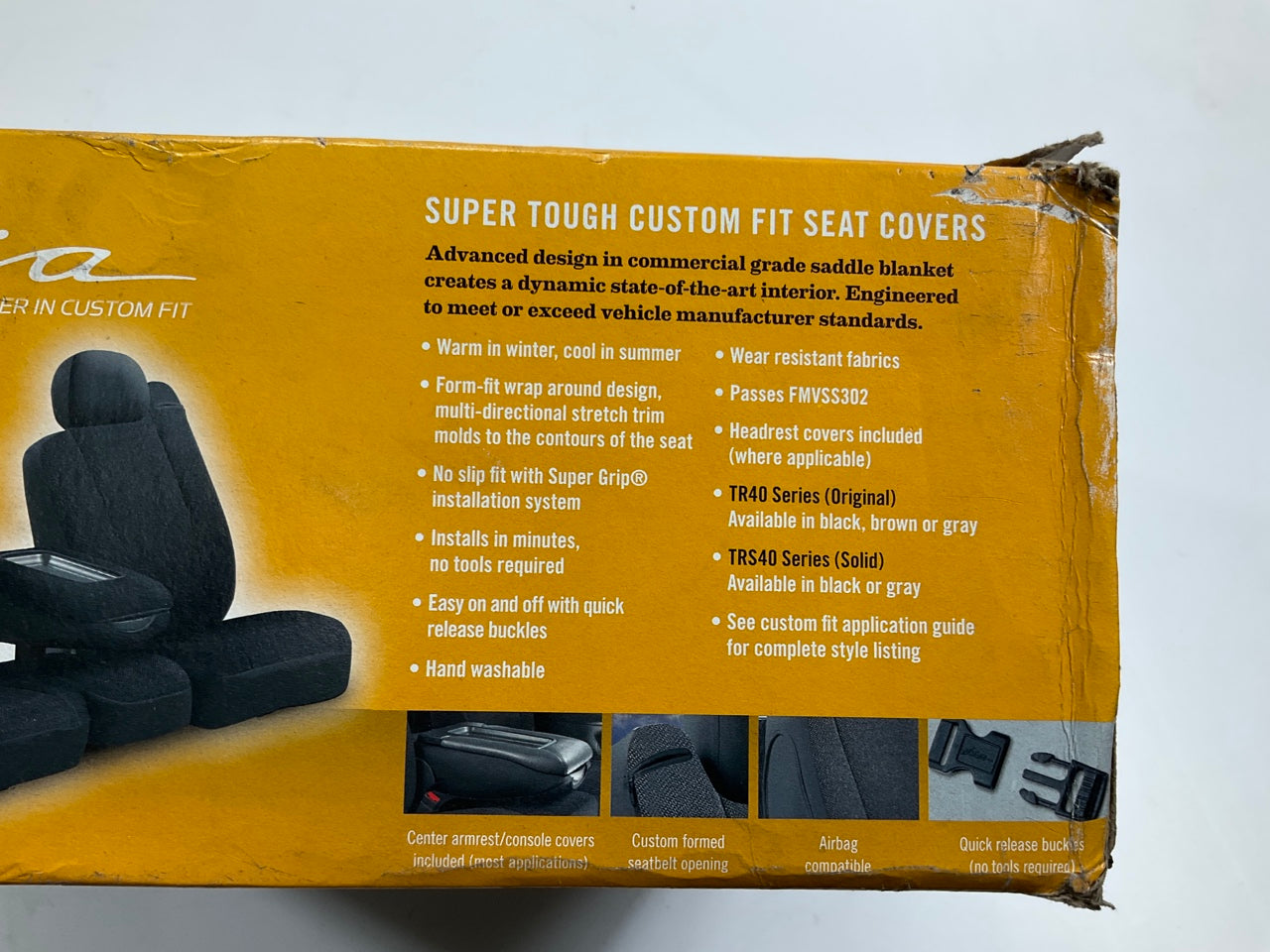Fia Inc TRS47-68 Custom Fit Front Seat Covers Set, Black 2020-2023 Ford Explorer