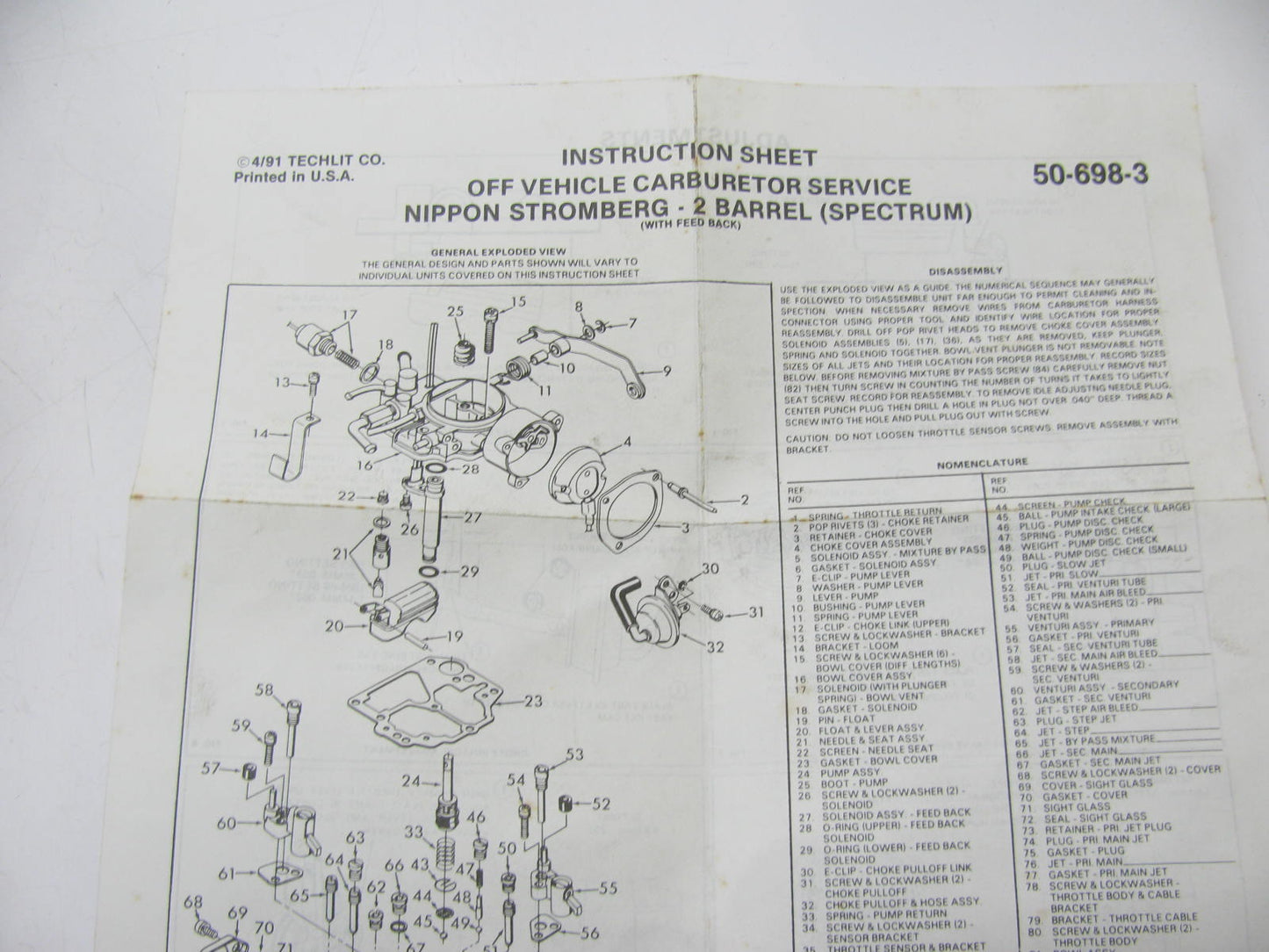 Filko 12-147A Carburetor Rebuild Kit 1985-88 Spectrum, 1985-89 I-Mark Nikki 2BBL