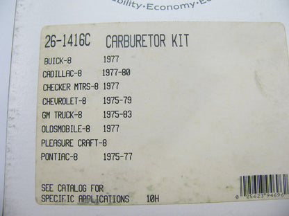 Filko 26-1416C Carburetor Rebuild Kit - Rochester 4-BBL Quadrajet Q-Jet Chevy GM