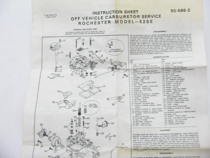 Filko 26-1472A Carburetor Rebuild Kit - ROCHESTER VARAJET 2 2-BBL E2SE 2SE