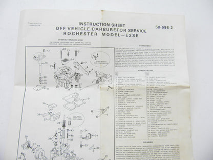 Filko 26-1495 Carburetor Rebuild Kit - ROCHESTER Varajet II E2SE 2SE