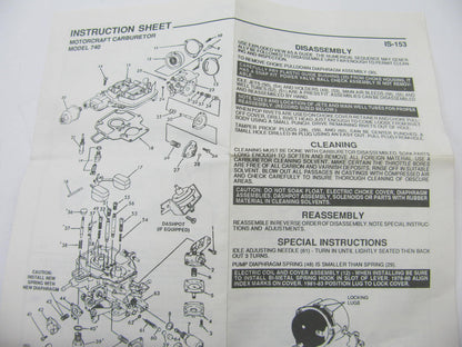 Filko 27-1111C Carburetor Rebuild Kit - Motorcraft 2BBL 740