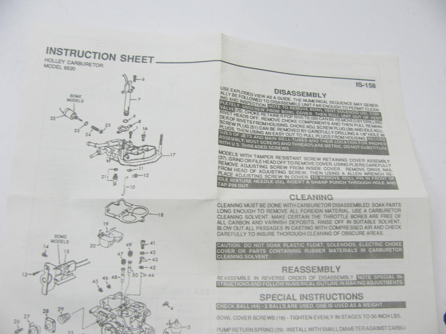 Filko 27-1135B Carburetor Rebuild Kit  - Holley 2-BBL Model 6520