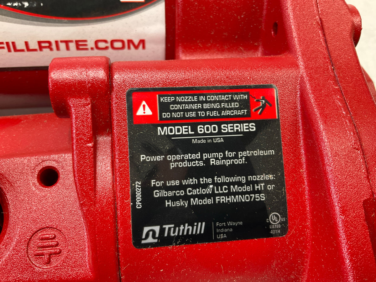 Tube Has Some Rust, Fill-Rite FR610H Fuel Transfer Pump, 115V AC, 15 GPM, 1/6 Hp