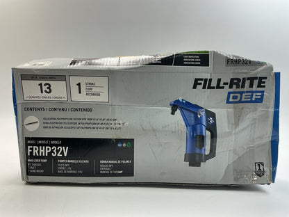 Fill-Rite FRHP32V Piston Hand Operated Transfer Pump, 11oz. Stroke