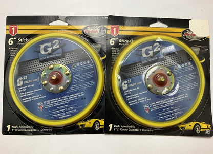 (2) Finish 1st 6'' Low Profile Stick-On Disc Pad For Sanding, Made In USA, 12,000