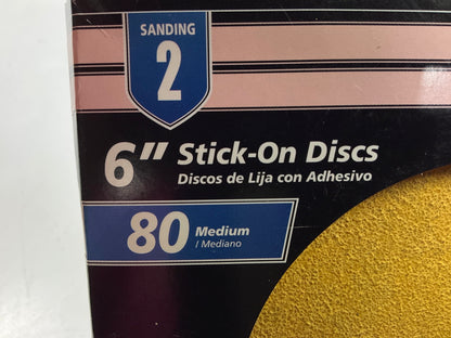Finish 1st 8251 6'' Stick-on Sanding Discs, 80 Grit, Pack Of (25)