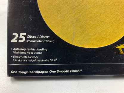 50 Discs Total - Finish 1st 8253 6'' Stick-on Sanding Discs, 220 Grit