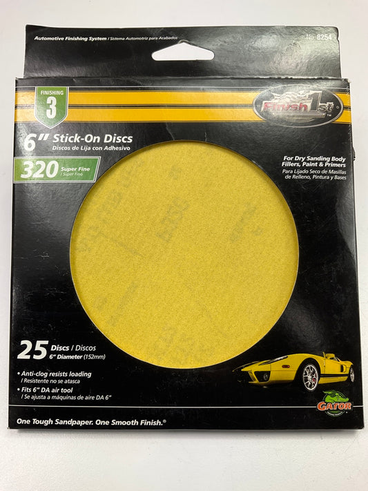 Pack Of 25 - Finish 1st 8254 6'' Stick-On Discs 320 Grit Super FINE