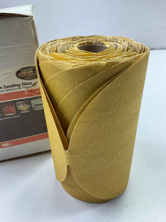 Finish 1st 8422-035 P120 Grit, Stick-On, 6'' Diameter Sanding Discs, Roll Of 100