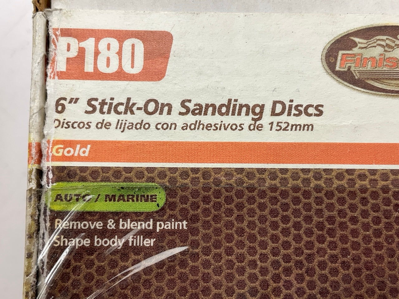 Finish 1st 8423-035 PSA Stick-on Sanding Discs,180 Grit, Gold, 100 / Pack