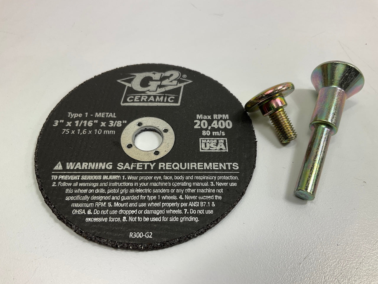 (x10) Finish 1st 8470 3'' X 1/16'' Ceramic Grinding/Cut-Off Wheel W/Arbor - METAL