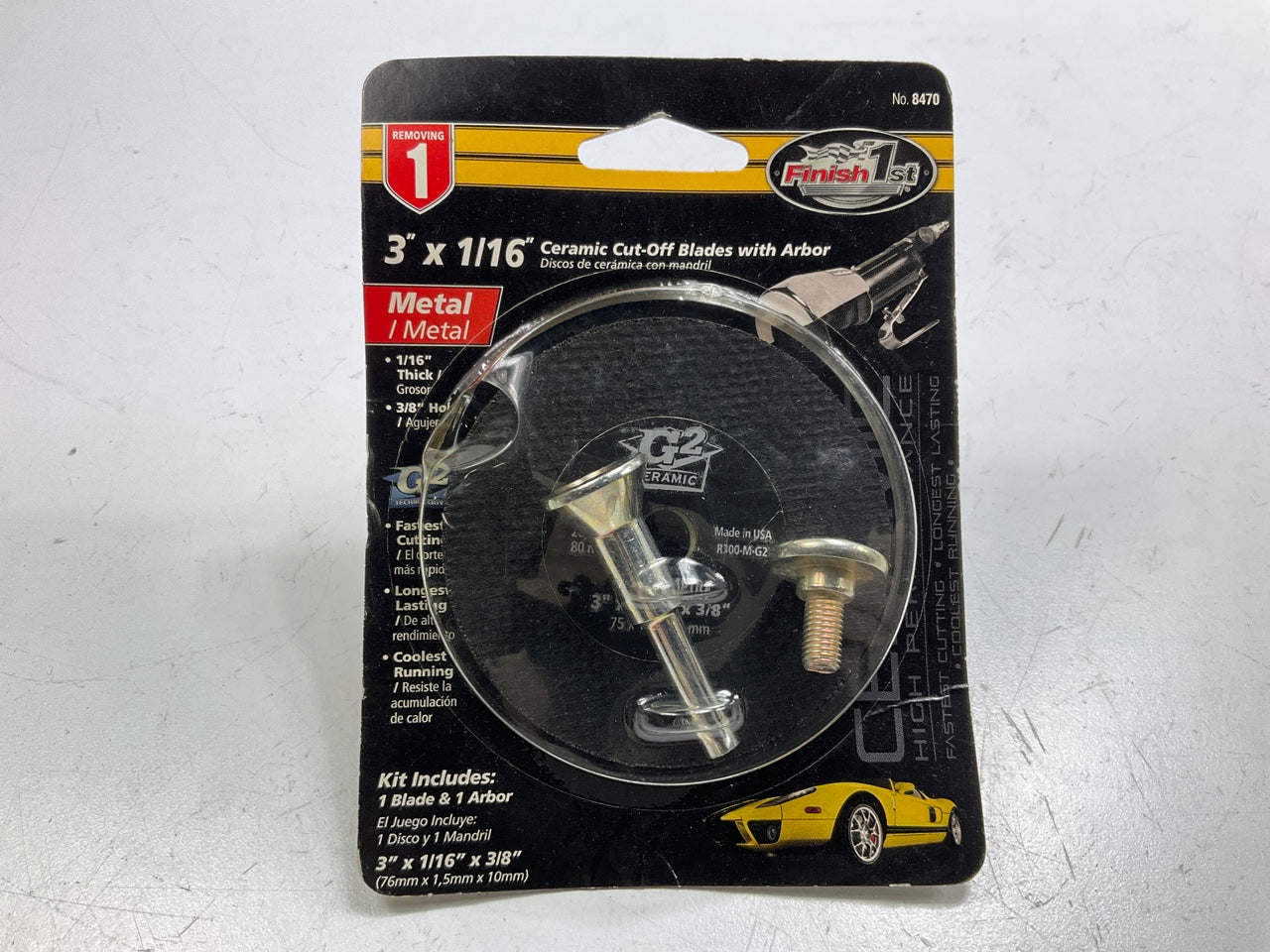 (x10) Finish 1st 8470 3'' X 1/16'' Ceramic Grinding/Cut-Off Wheel W/Arbor - METAL