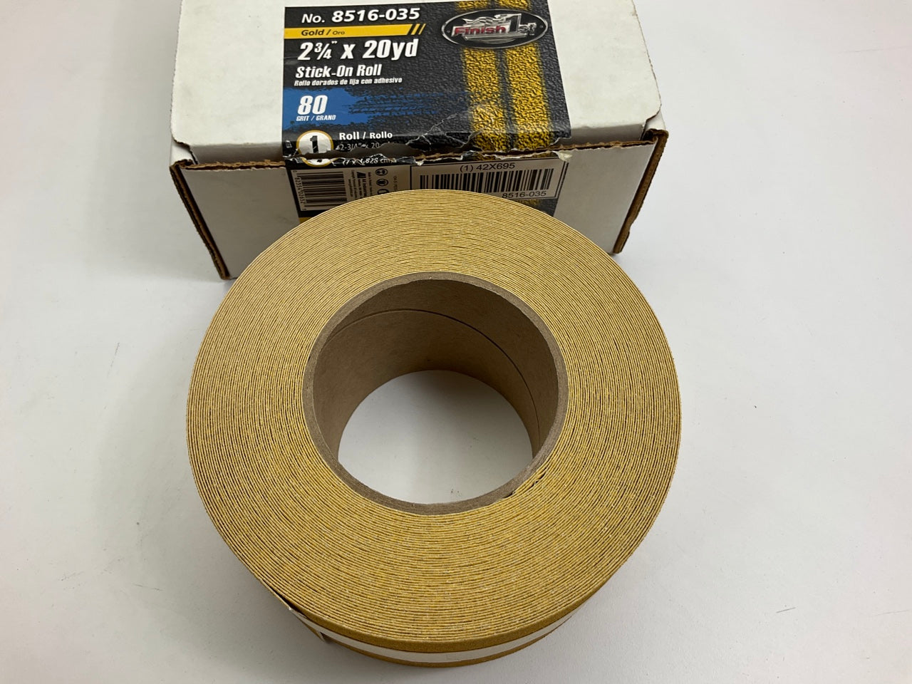 Finish 1st 8516-035  2-3/4'' X 20 Yard Stick-On PSA Sanding Roll 80 Grit