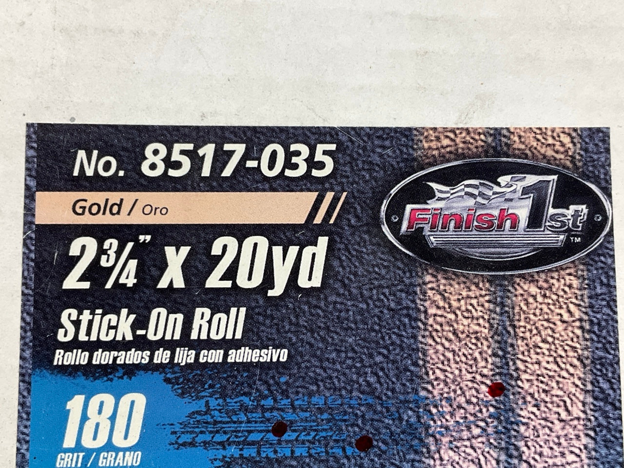 Finish 1st PSA Stick-On Abrasive Roll 2-3/4'' X 20 Yard 180 Grit Sandpaper 60 FT