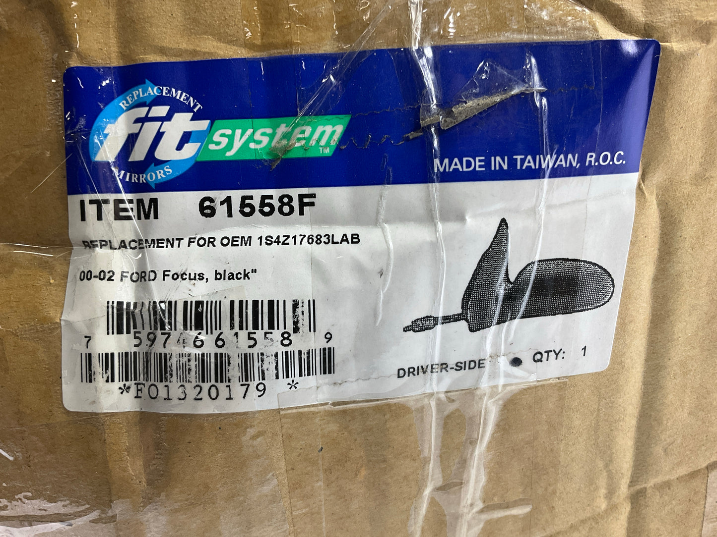 Fit System 61558F Left Mirror, Manual Adjust For 2000-2002 Ford Focus